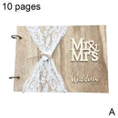 10/20/30/40 Pages Mr&Mrs Wedding Guest Sign Book Wooden Signature Guestbook DIY Photo Memory Book Album Anniversary Gift