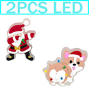 1-5PCS New Christmas LED Shoe Charms,Cute Santa Claus Cat & Dog Pin Accessories for Sandals,Shoe Clogs Buckle Christmas Gifts