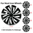 4 PCS Wheel Covers Hubcaps Design For 15 Inch Steel Wheels R15 Tire For Most Family Cars