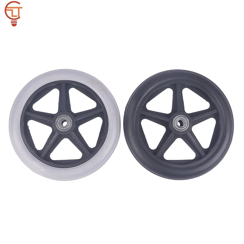 6 inch Wheel Smooth Flexible Heavy Duty Wheelchair Front Castor Solid Tire Wheel Wheelchair Replacement Parts