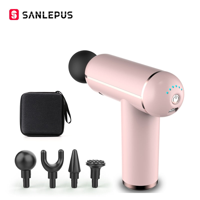 SANLEPUS Portable LCD Massage Gun For Body Neck Back Electric Percussion Massager Deep Tissue Muscle Relaxation Fitness Slimming