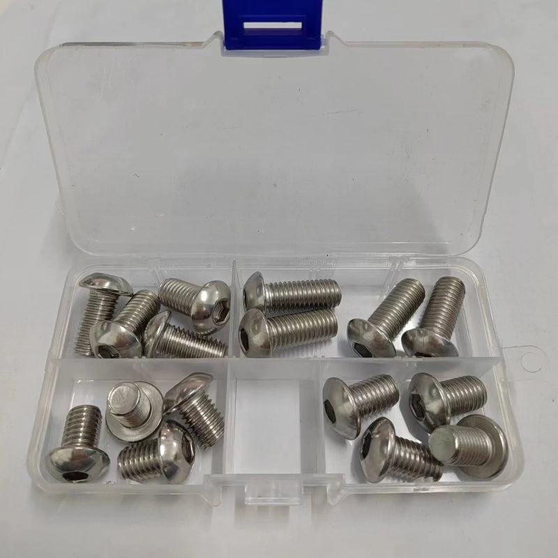 M2 M2.5 M3 M4 M5 M6 M8 M10 Hex Socket Screw Set 304 Stainless Steel Hexagon Button Cap Head Metric Machine Bolt Assortment Kit