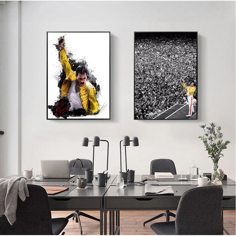 Freddie Mercury Bohemian Rock Music Star Posters And Prints Canvas Painting Wall Art Pictures Decorative Home Decor Cuadros