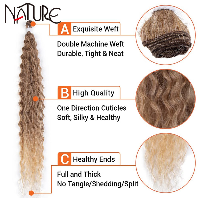 7 Pcs / Lot Curly Hair Bundles With Closure Synthetic Weave Hair Extensions 6 Bundles and Lace Closure 30 Inch Heat Resistant