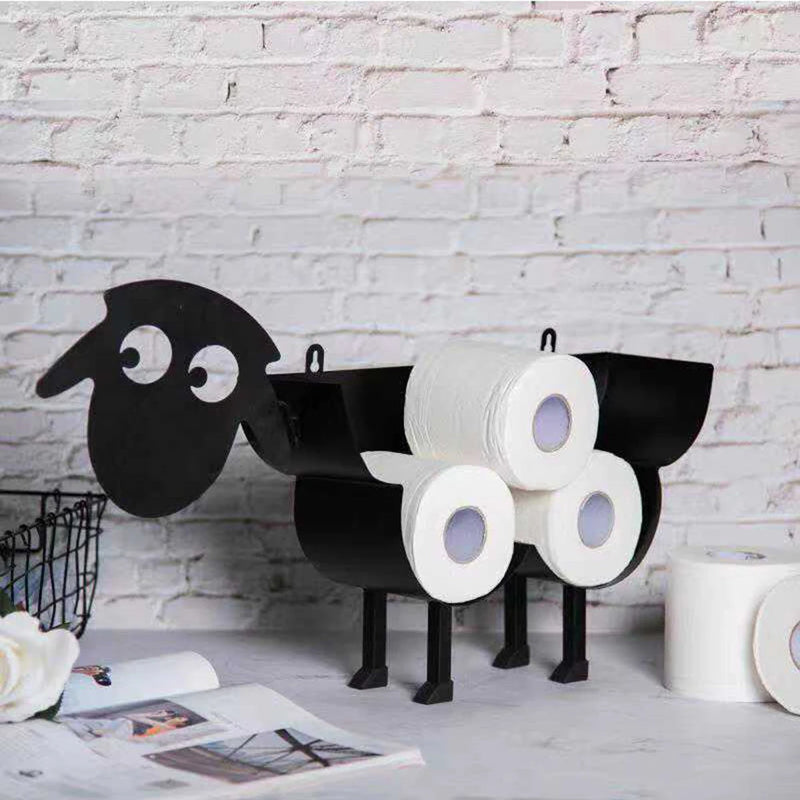 Cute Sheep/Puppy Toilet Paper Holder Bathroom Tissue Storage Box Bathroom Accessories Kitchen Roll Stand Rack Bathroom Decor