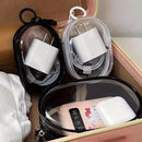 Portable Mini Clear Zipper Storage Bag - Space-Saving Cable Organizer for Earphones Chargers Versatile with Handy Keychain Loop