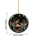 2024 Nativity Scene Hanging Ornaments Christmas Decoration Wall Hanging Jesus Angel Easter Christ Room Home Decorations