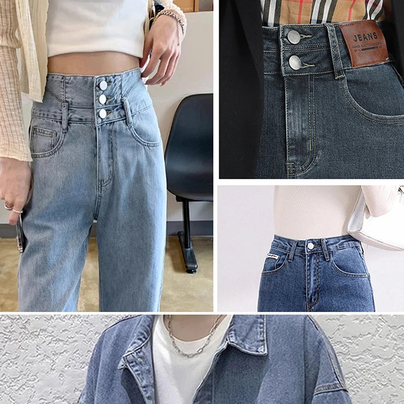 5/10/20pcs jeans button adjustable waist shrinker Nail free metal button Removable I-button seam free waist button