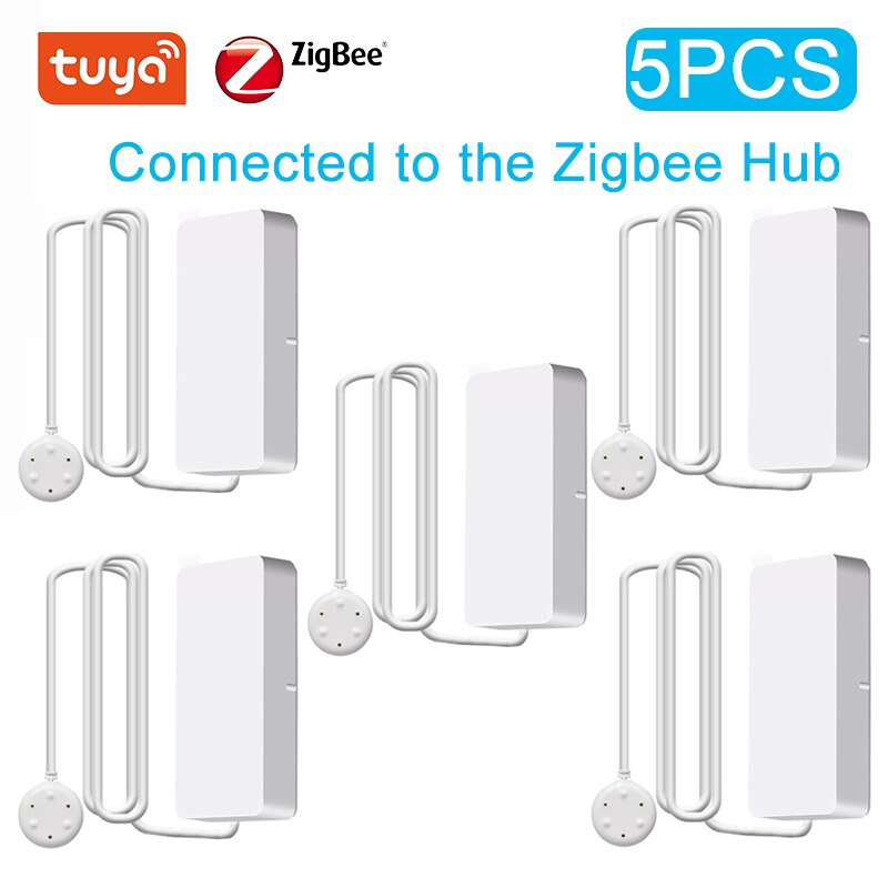 Tuya Wifi/Zigbee Water Leakage Alarm Independent WIFI Water Leak Sensor Detector Flood Alert Overflow Security Alarm System Tuya