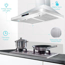 Wall Mount Kitchen 30 inch Duct Convertible Range Hood 700CFM, 3 Speed Fan LED Light Range Hood USYS0375A