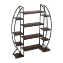 Large 5 Tier Metal Wooden Plant Stand Flower Display Shelf Living Room Bookshelf