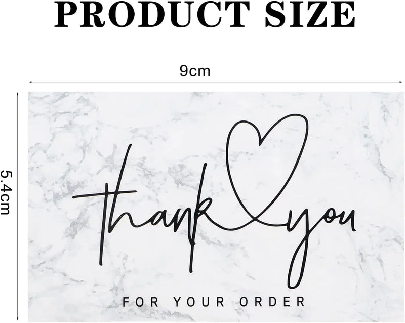 30pcs/pack White Thank You Card For Supporting Business Package Decoration Business Card Handmade With Love Label