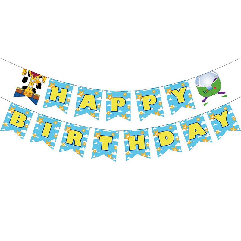 Cartoon Toy Story Buzz Lightyear Birthday Party Decoration Disposable Tableware Paper Plates Cups Balloons Baby Shower Supplies