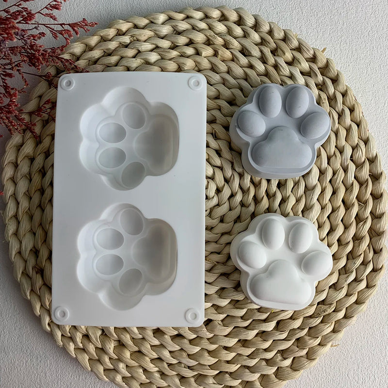 Cute Cat Paw Candle Diy Silicone Mold Aromatherapy Candle Soap Making Mould Resin Molds Home Decoration