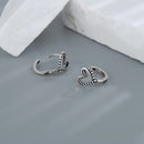 CIAXY Silver Color Hollow Heart-shaped Earrings for Women Asymmetric Double Love Small Ear Buckle Thai Silver Retro Jewelry