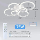 Hot Led Chandelier Lights Dimmable with Remote Control Rings Designer for Living Room Bedroom Ceiling Modern Chandelier Fixtures