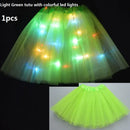 Children Kids Girls Light Up Tutu Led Skirt Glow Wreath Headband Party Birthday Luminous Costumes Christmas Halloween Festival
