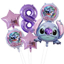 6pcs Disney Lilo & Stitch Party Balloons Stitch 32" Number Balloon set Baby Shower Birthday Party Decorations Kids Toy Gifts