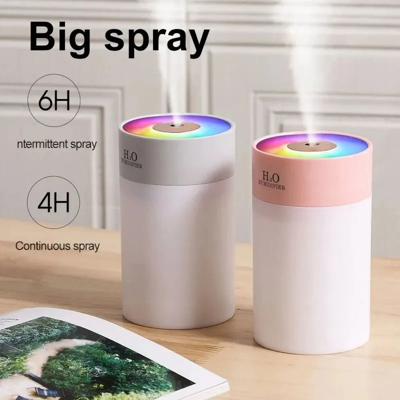 260ml Mini White/pink/green Ultrasonic Air Humidifier Romantic Light Essential Oil Diffuser Car Purifier Aroma Anion Mist Maker