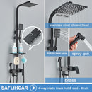 Black/Chrome Brass Shower Faucet Bathroom Shower Mixer Crane Rainfall Shower Set  For Bathroom