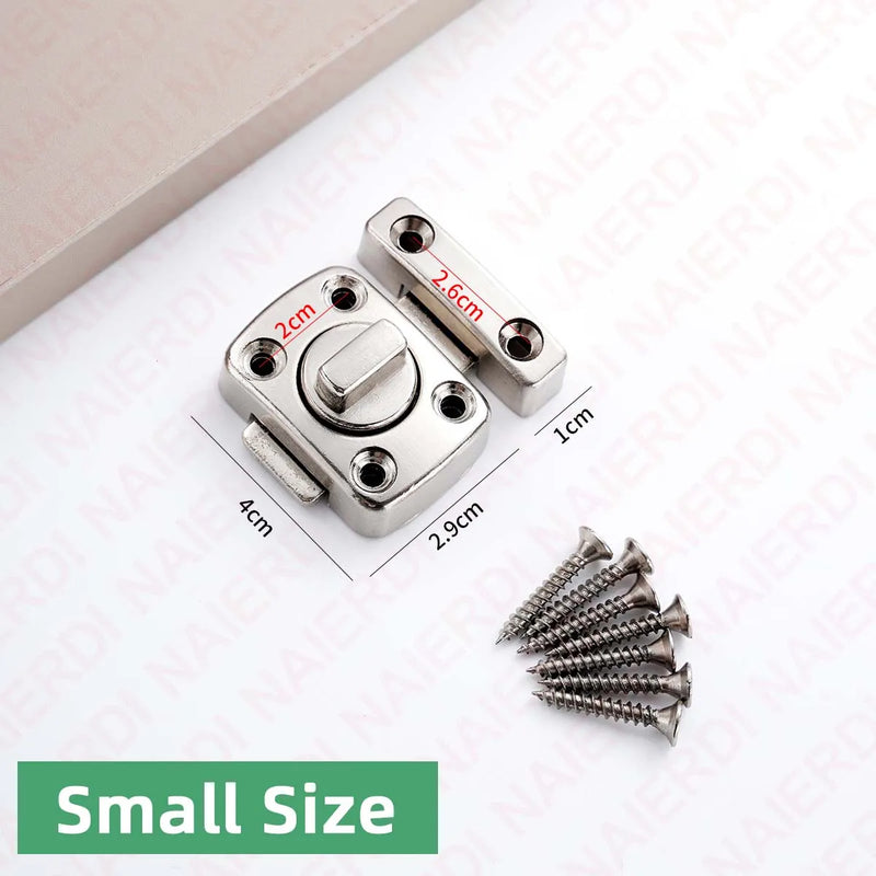 NAIERDI Security Double Sided Cabinet Locks Keyless Rotating Door Lock Gate Latch Anti-theft Rotate Bolt Latches Cabinet Closet