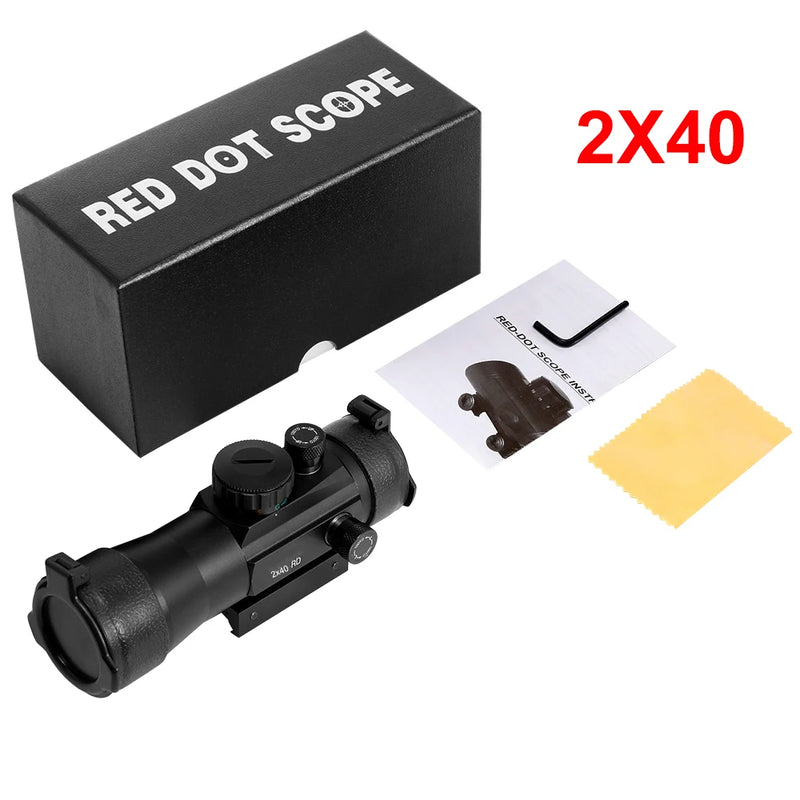 3X44 Green Red Dot Sight Scope 2X40 Red Dot 3X42 Tactical Optics Riflescope Fit 11/20mm Rail 1X40 Rifle Sight for Hunting
