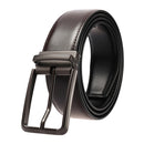 VATLTY New Men's Belt Hard Metal Buckle Trouser Belt Natural Cowhide Casual Leather Belt 130cm Silver Buckle Brown Girdles Male