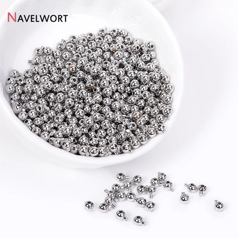 10/20pcs 18K Gold Plated Crimp Beads End Bead For Jewelry Making,Brass Snap Crimp Clasps For DIY Bracelet Making Accessories