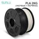 SUNLU 2KG 3D PLA/PETG/PLA PLUS/Clear Filament 1.75mm 2Roll 1KG 3D Printer Neatly Wound 3D Filament for 3D Printer& 3D Pen
