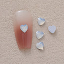 100pcs/Pack White Opal Drop Heart Mixed Shaped Resin Rhinestone Fancy Style Shiny 3D Manicure Nail Art Decoration Charms Jewelry