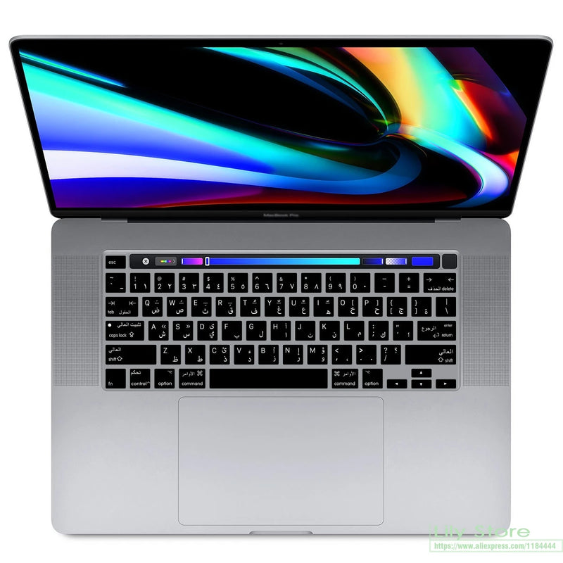 Arabic for MacBook Pro 13 inch 2020 A2289 A2251 A2338 M1 Chip for MacBook Pro 16" 2019 Silicone Keyboard Cover Skin EU Version