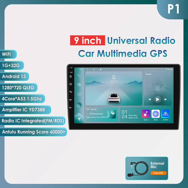2din Android 13 Auto Car radio Universal Multimedia Video Player GPS Navi Audio Stereo  4G WIFI Carplay Screen Head Unit SWC FM