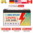 12V 12Ah LiFePO4 Battery With BMS Lithium Iron Phosphate Battery For RV Campers Kids Car 12V Rechargeable Deep Cycle Bateria