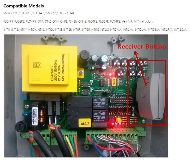 Clone For FLO FLORS FLO2RS FLO4RS FLO2RE FLO4RE ERA ONE 433MHz Remote Control Garage Door Opener 433.92MHz Rolling Code Key