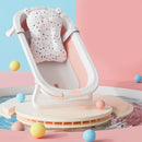 Foldable Baby Bathtub for Infants to Toddlers 0-24 Months, Portable Travel Multifunctional with Newborn Cushion & Anti-skid Pad