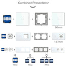 BSEED 1/2/3Gang Touch Switches 1/2/3Way Function Parts Type-c USB Wall French Sockets Crystal Glass Panels DIY Free Combination