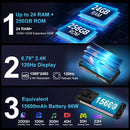 Unihertz SHARK , Android Rugged Smartphone 5G, Dimensity 8200, 6.79" 120Hz Large Screen, 24+256GB,Gaming Phone,Add to Cart