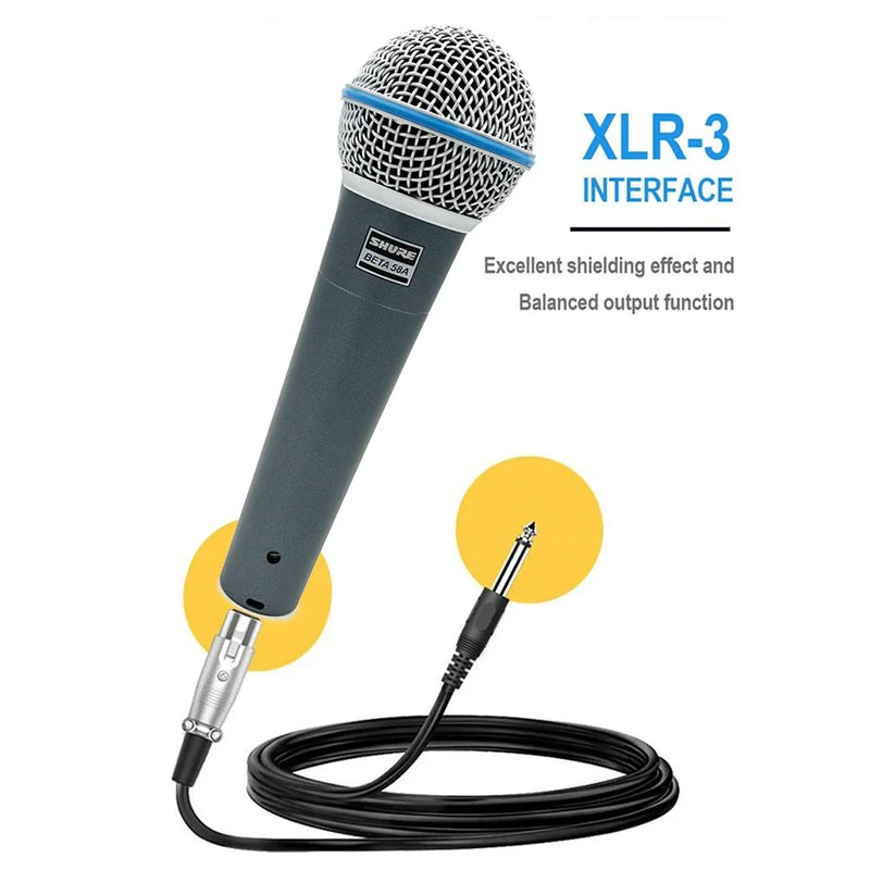 Original SHURE BETA 58A Dynamic Microphone Wired Microphone for Vocal Karaoke Live Performance Stage Microphone Direct