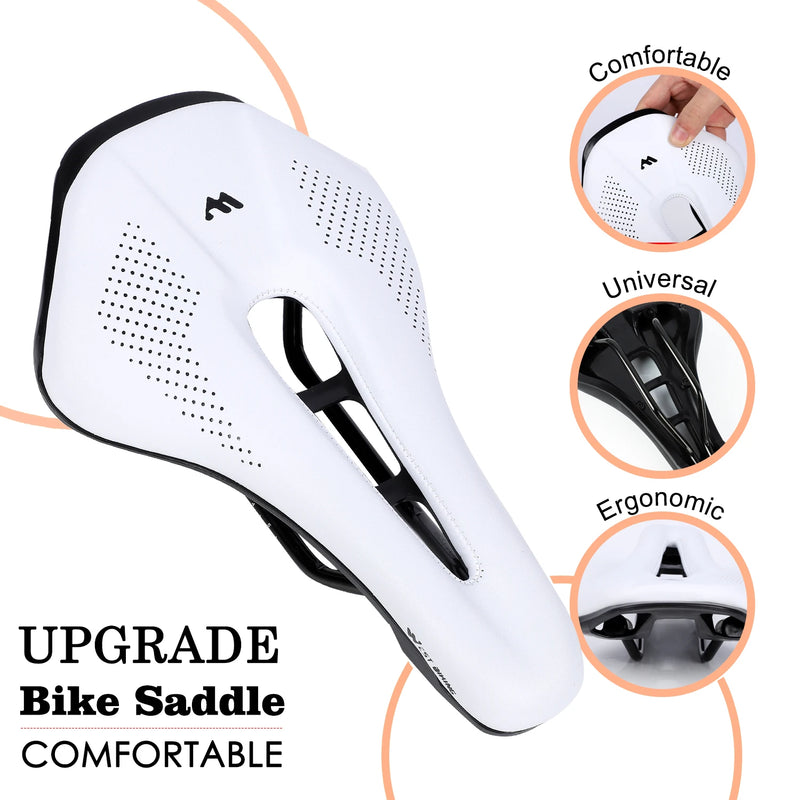 WEST BIKING Bicycle Saddle Seat Road Mountain Bike Cushion For Men Women PU Leather Shockproof Racing Saddle MTB Cycling Saddles
