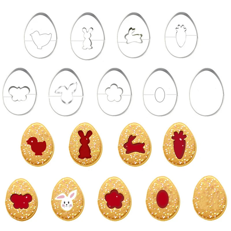 Metal Easter Pastry Cookie Cutter Set Mini Christmas Cookies Making Mould Stainless Steel Baking Sandwich Biscuit Cutters Mold