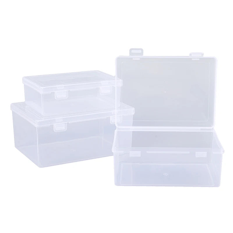 PP Storage Box Transparent Desktop Organizer Large Capacity Stickers Pencil Subpackage Holder Stationery