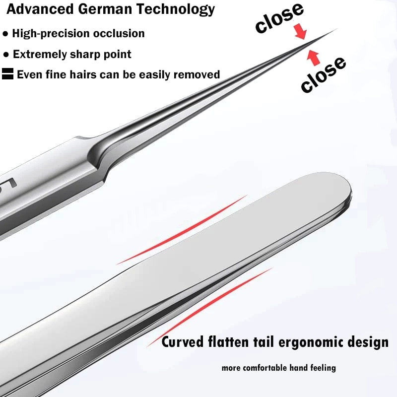 German Ultra-fine No. 5 Blackhead Remover Tweezer Beauty Salon Face Skin Care Tool Pimple Ingrown Hair Clip Black Dots Remov Acn