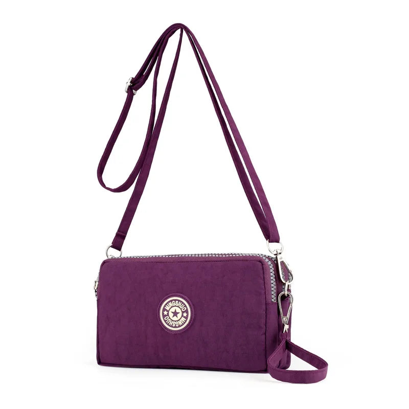 New Trendy Three-layer Women Sports Wallets Crossbody Mobile Phone Bag Pouch Messenger Clutch Bag Coin Purse Outdoor Handbag