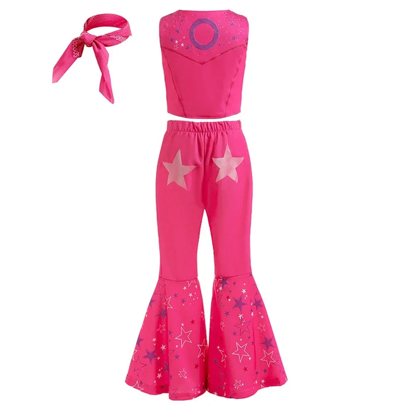 Girls Costume Top+Trousers Kids Halloween Cospaly Princess Christmas Bowknot Fantasy Pageant Disguise Children Clothes