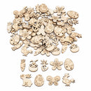 50/100pcs Easter Wooden Crafts Ornament Rabbit Eggs Kids Painting DIY Wood Slice 2025 Spring Easter Party Home Table Decoration