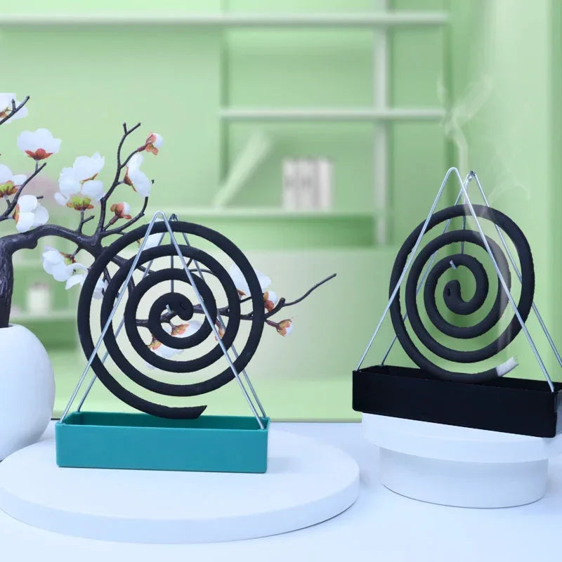 Creative Mosquito Coil Holder with Tray Nordic Style Spiral Summer Iron Mosquito Repellent Incenses Rack Plate Home Accessories