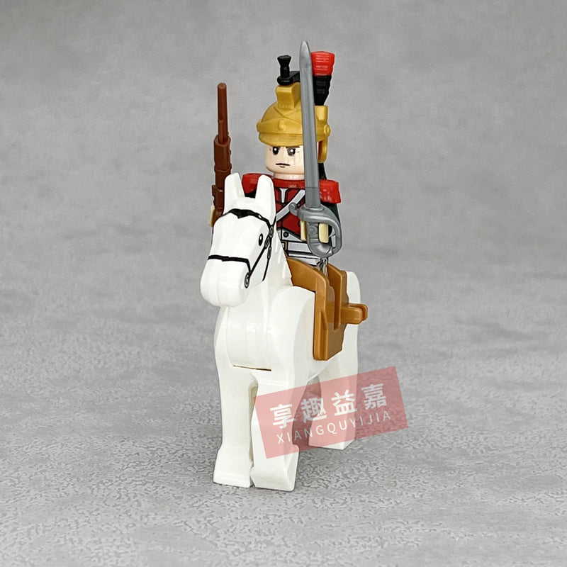 Medieval Napoleonic War French Dragoon British Soldiers Pirates Figures Army Scottish Fuisiler Building Blocks Weapons Brick Toy