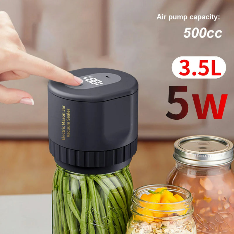 Mason Jar Vacuum Sealer Can Vacuum Seal Pump Kit Cordless Canning Vacuum Sealer Electric Automatic for Home Kitchen