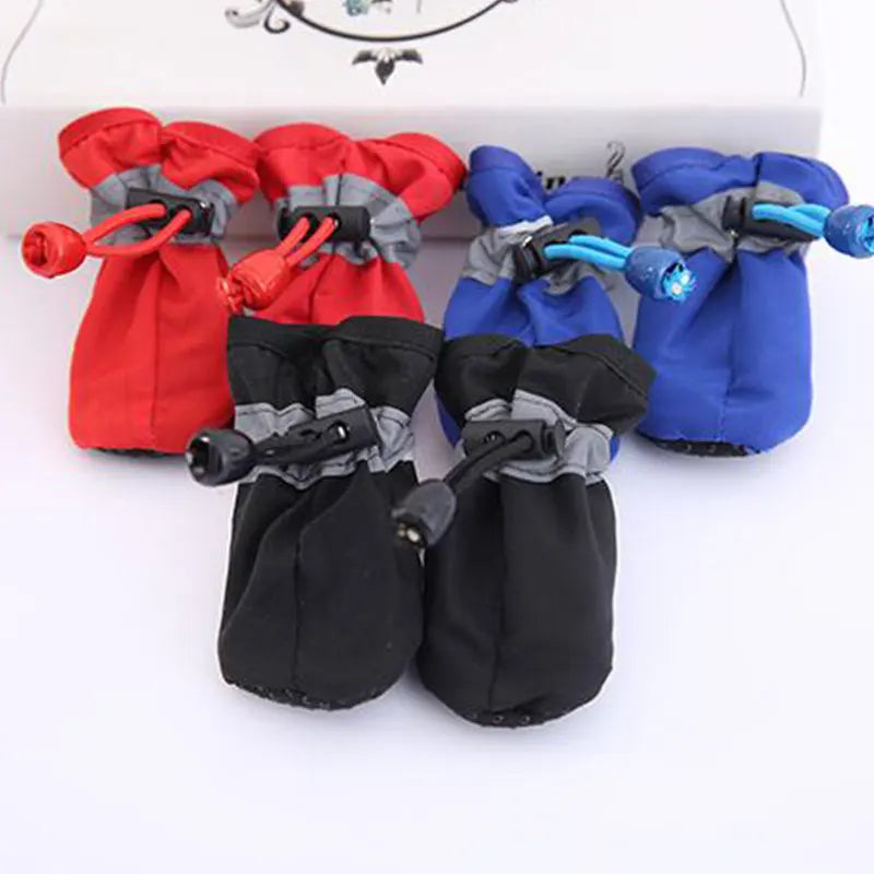 New 4pcs/set Waterproof Pet Dog Shoes Chihuahua Anti-slip Rain Boots For Small Cats Dogs Puppy Wear-resistant Dog Pet Booties