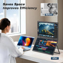 UPERFECT Delta 15.6" Dual Portable Monitor For Laptop Screen Extender 1080P HDR 360° Folding Stacked with Stand For Laptop PC